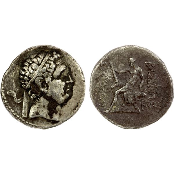 BACTRIA: Euthydemos I Theos Megas, ca. 230-200 BC, AR drachm (3.98g), Fine