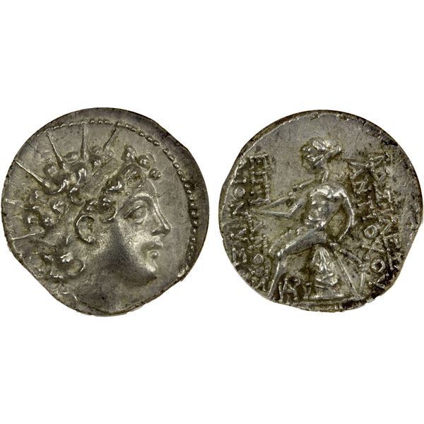 SELEUKID KINGDOM: Antiochos VI Dionysos, 144-142 BC, AR drachm, Antioch on the Orontes, NGC AU