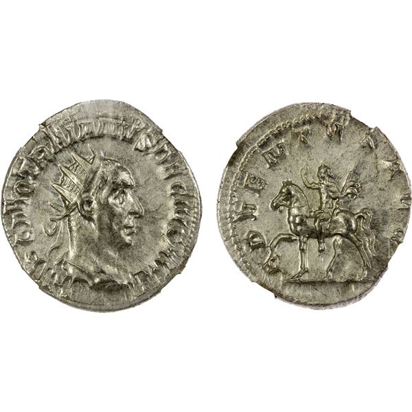 ROMAN EMPIRE: Trajan Decius, 249-251 AD, AR antoninianus, Rome, NGC AU