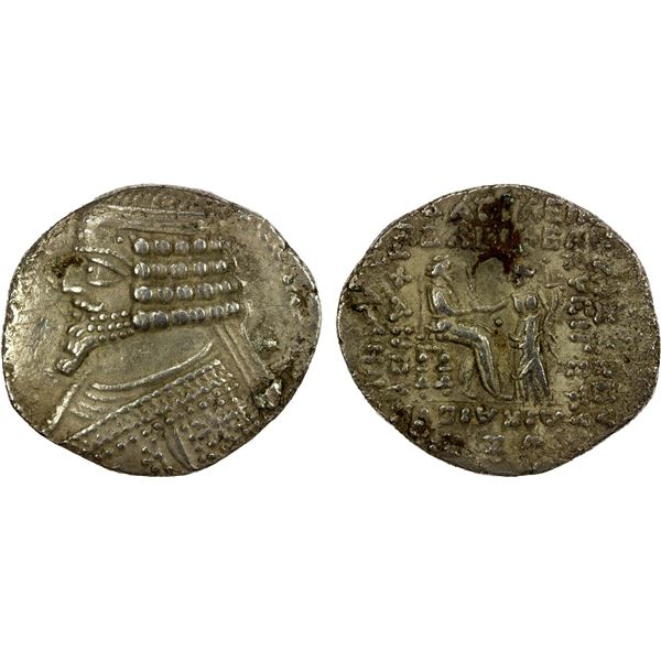 PARTHIAN KINGDOM: Phraates IV, c. 38-2 BC, AR tetradrachm (9.96g), Seleukeia on the Tigris, ND, VF
