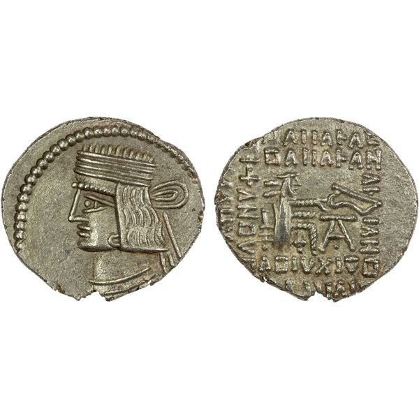 PARTHIAN KINGDOM: Pakoros II, 78-105 AD, AR drachm (3.53g), EF