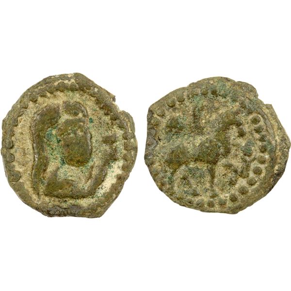 NAKHSHEB: Anonymous, ca. 6th/7th century, AE unit (1.80g), VF