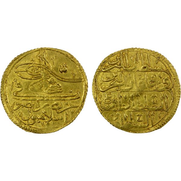 TURKEY: Ahmad III, 1703-1730, AV zeri mahbub (2.61g), Islambul, AH1115, EF