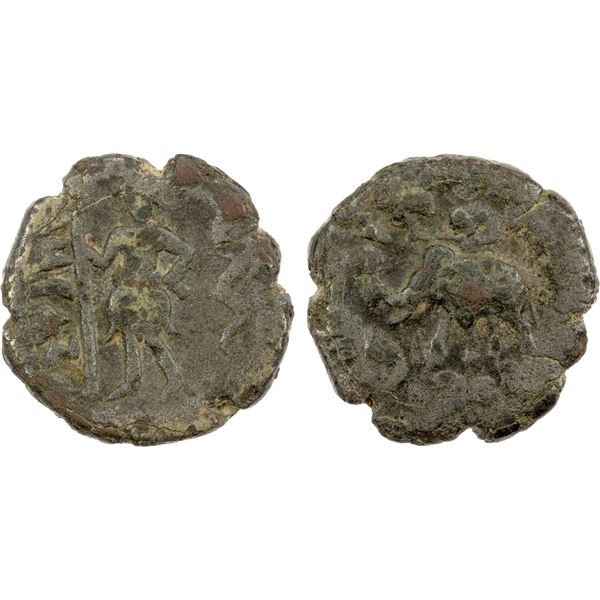 AUDUMBARA: Bhanumitra, 1st century BC, AE unit (4.58g), F-VF