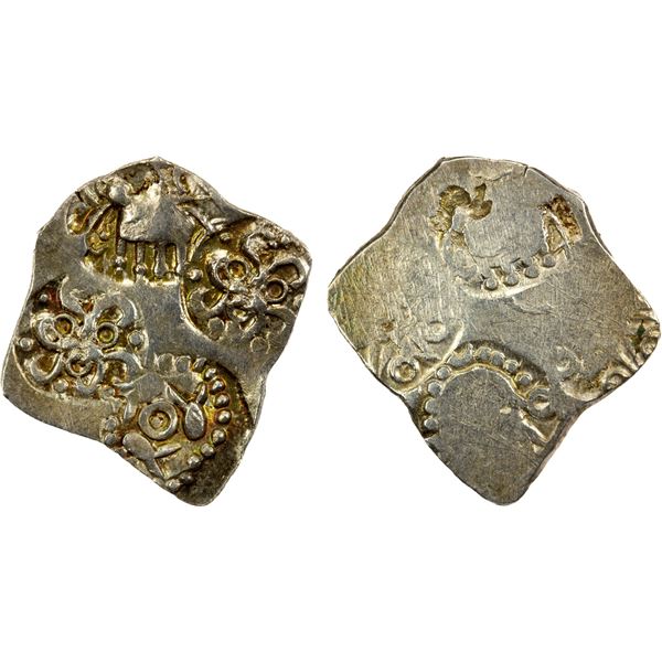 VIDHARBA: Punchmarked, ca. 500-400 BC, AR ½ karshapana (1.72g), EF