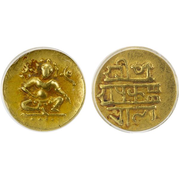 VIJAYANAGAR: Krishnadevaraya, 1509-1529, AV ½ pagoda, ANACS XF40