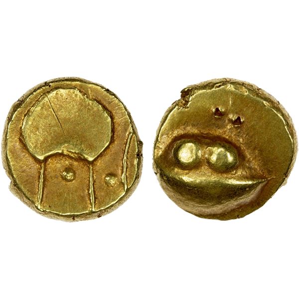 BIJAPUR: Anonymous, ca. 17th century, AV ½ pagoda (1.67g), ND, EF