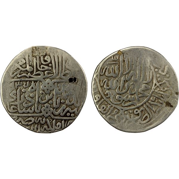 MUGHAL: Babur, 1526-1530, AR shahrukhi (4.60g) (Agra), AH935, F-VF