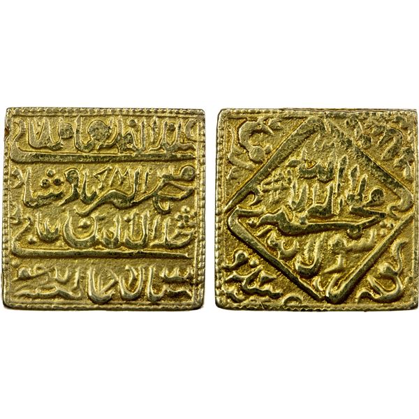 MUGHAL: Jeweler's Imitations, AV mohur token (10.32g), "Lahore", "AH988", EF
