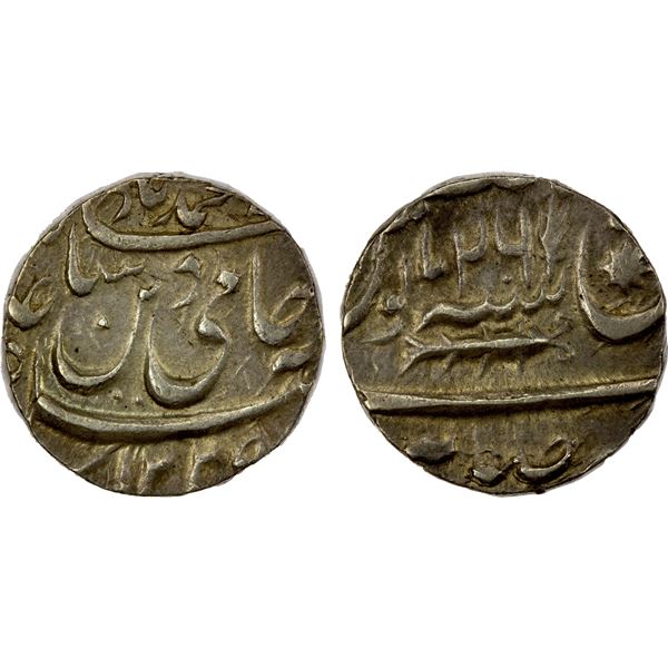 AWADH: Brijis Qadr, 1857-1858, AR rupee (11.12g), Suba, AH"1229" year "26", EF