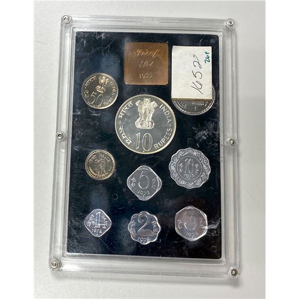 INDIA: Republic, 9-coin proof set, 1972-B