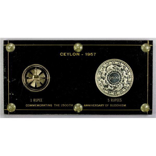 CEYLON: 2-coin proof set, 1957