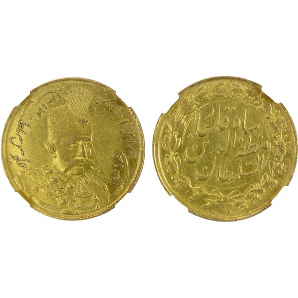 IRAN: Muzaffar al-Din Shah, 1896-1907, AV toman, Tehran, AH1316, NGC AU58