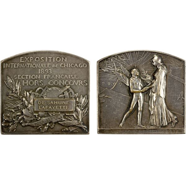 FRANCE: AE plaque (71.24g), 1893, AU