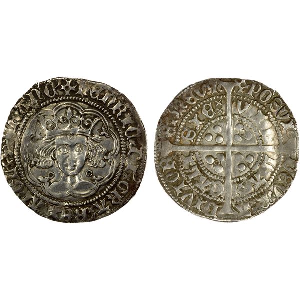 ENGLAND: Henry VI, First Reign, 1422-1461, AR groat (3.91g), ND (1422-30), EF