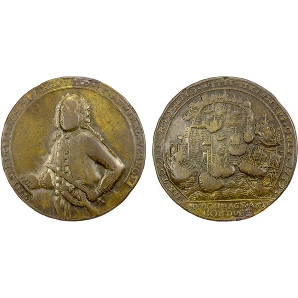 GREAT BRITAIN: AE medal (17.27g), 1739, F-VF