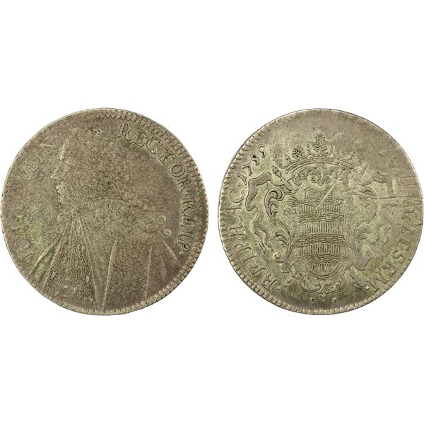 RAGUSA: Republic, AR tallero, 1759, EF