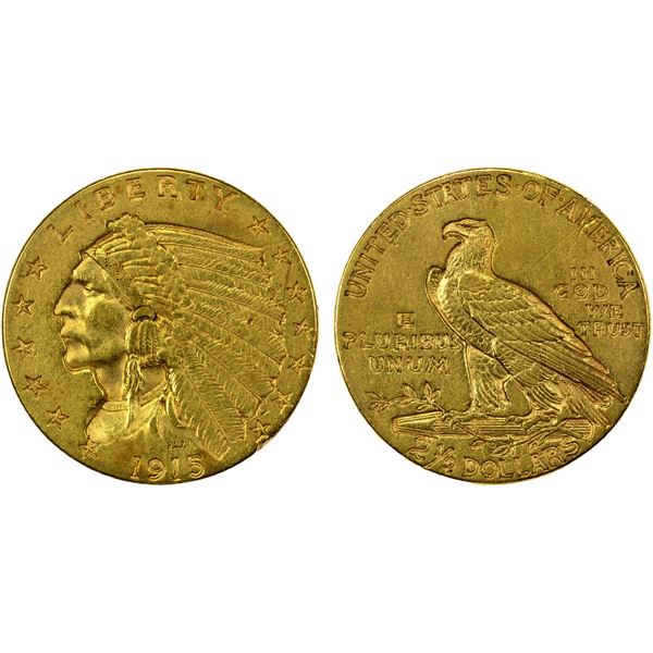 UNITED STATES: AV 5 dollars, 1915, VF-EF