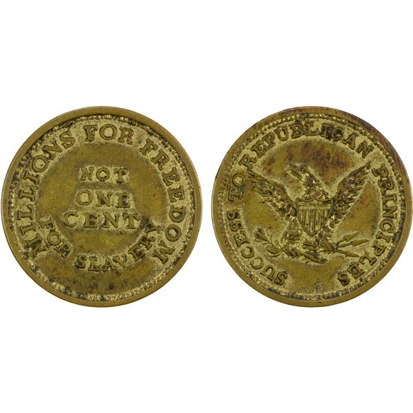 UNITED STATES: brass Lincoln political token, ND (1859), EF