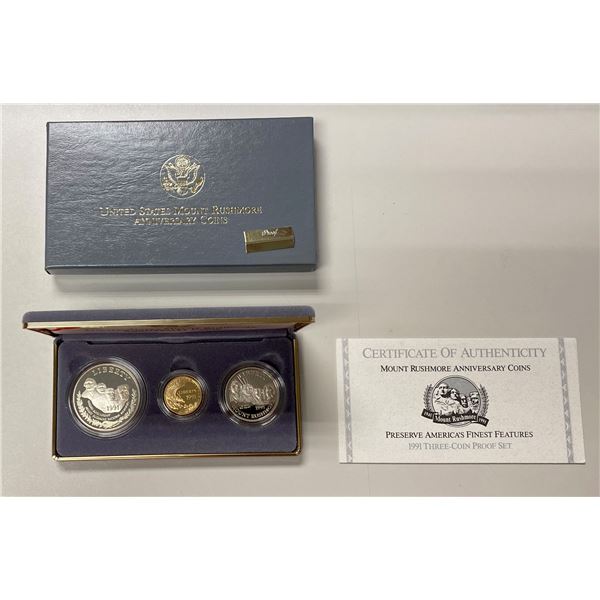 UNITED STATES: Mount Rushmore proof set, 1991, Choice Proof