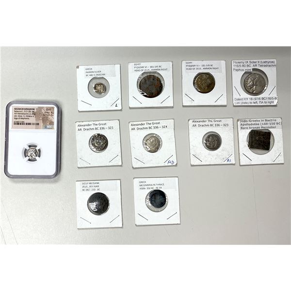 ANCIENT GREECE: LOT of 6 AR & 5 AE coins