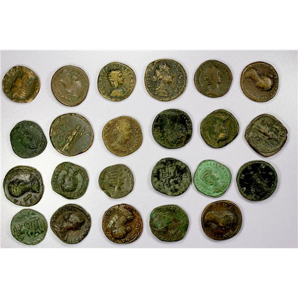 ROMAN EMPIRE: LOT of 23 AE sestertii of augustae