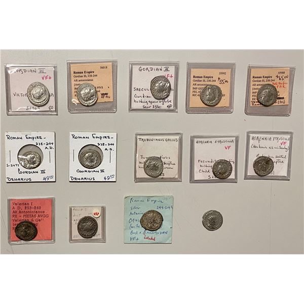 ANCIENT: ROMAN EMPIRE: LOT of 14 AR coins