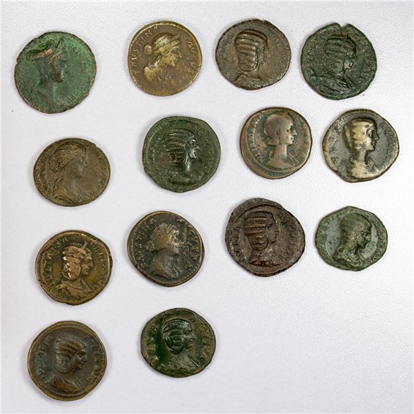 ANCIENT: ROMAN EMPIRE: LOT of 14 bronzes of augustae