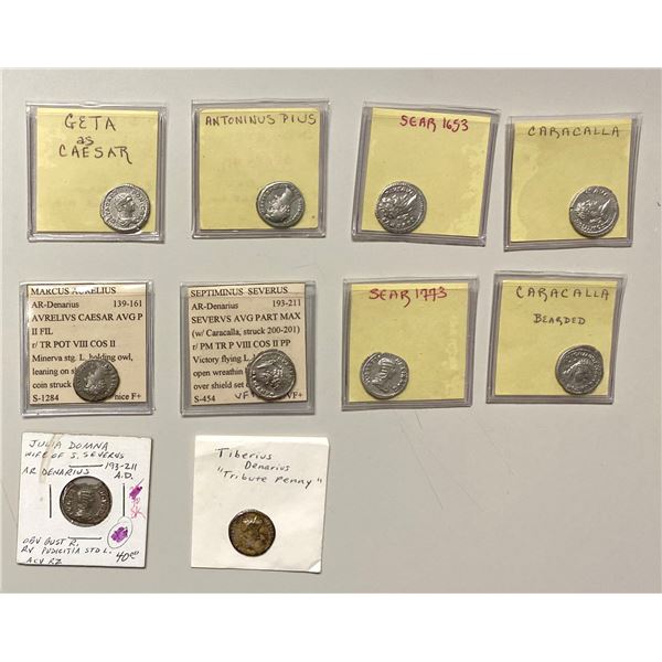 ANCIENT: ROMAN EMPIRE: LOT of 10 AR denarii