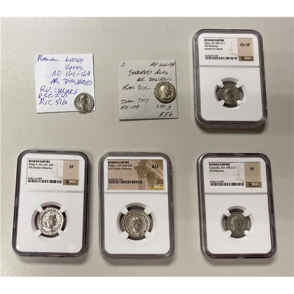 ANCIENT: ROMAN EMPIRE: LOT of 6 silver coins
