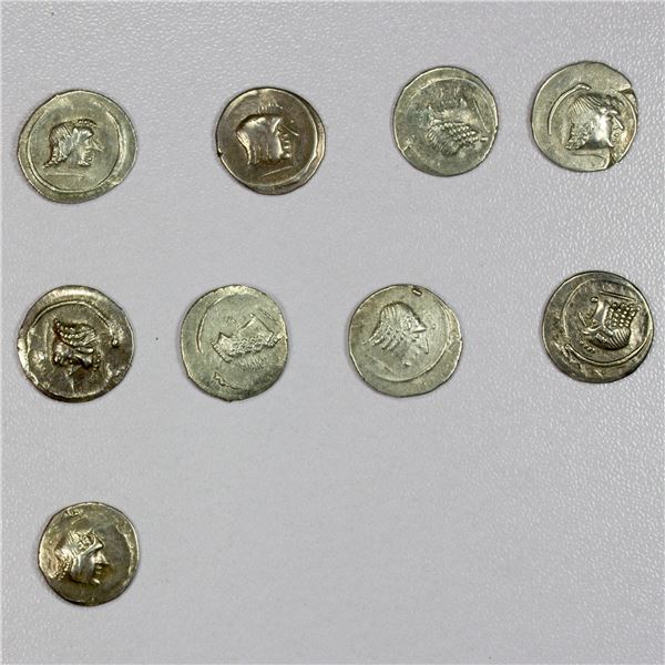 ANCIENT: HIMYARITE: 'Amdan Bayyin, 1st-2nd century AD, LOT of 9 AR units