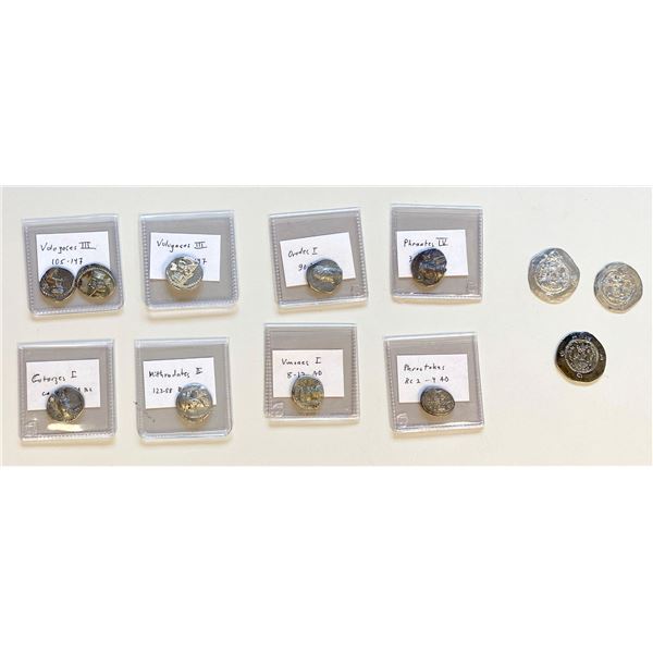 ANCIENT: PARTHIAN & SASANIAN: LOT of 12 silver drachms