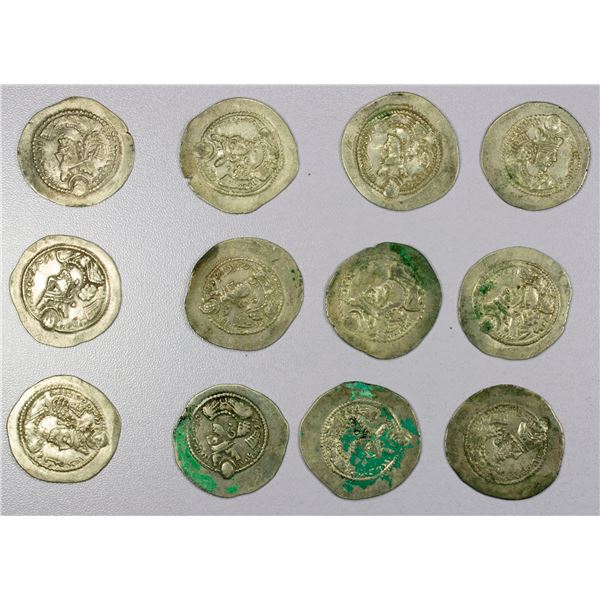 ANCIENT: SASANIAN KINGDOM: Varhran V, 420-438, LOT of 12 silver drachms