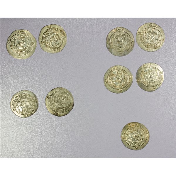 ISLAMIC: TABARISTAN: Khalid, 766-771, LOT of 9 AR ½ drachms