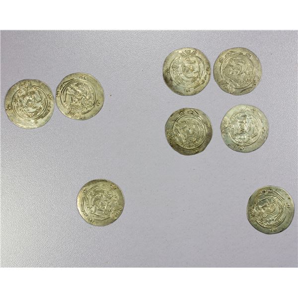 ISLAMIC: TABARISTAN: Khalid, 766-771, LOT of 8 AR ½ drachms