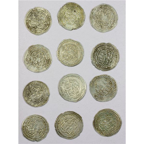 ISLAMIC: AYYUBID OF YEMEN: al-Mu'izz Isma'il, 1197-1202, LOT of 12 silver dirhams