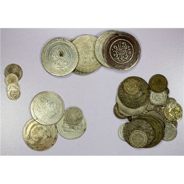 ISLAMIC: TURKEY: LOT of 48 silver and billon coins