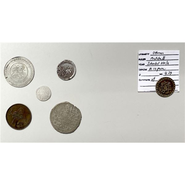 ISLAMIC: TURKEY: LOT of 1 copper and 5 silver coins