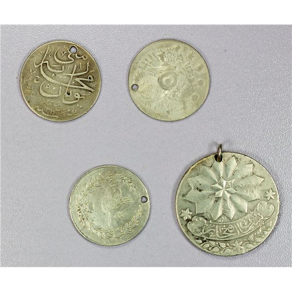 ISLAMIC: TURKEY: LOT of 4 silver Ottoman Turkish medals
