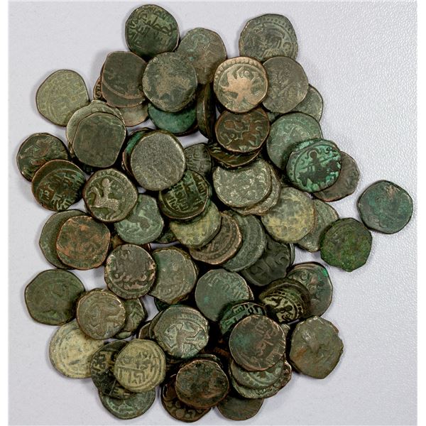 ISLAMIC: KHWARIZMSHAH: LOT of 83 copper jitals