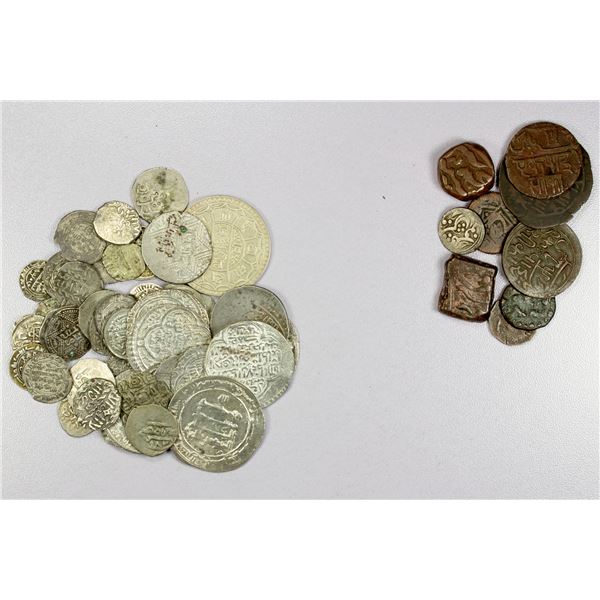 ISLAMIC: MEDIEVAL ISLAMIC: LOT of 44 silver & 8 copper coins