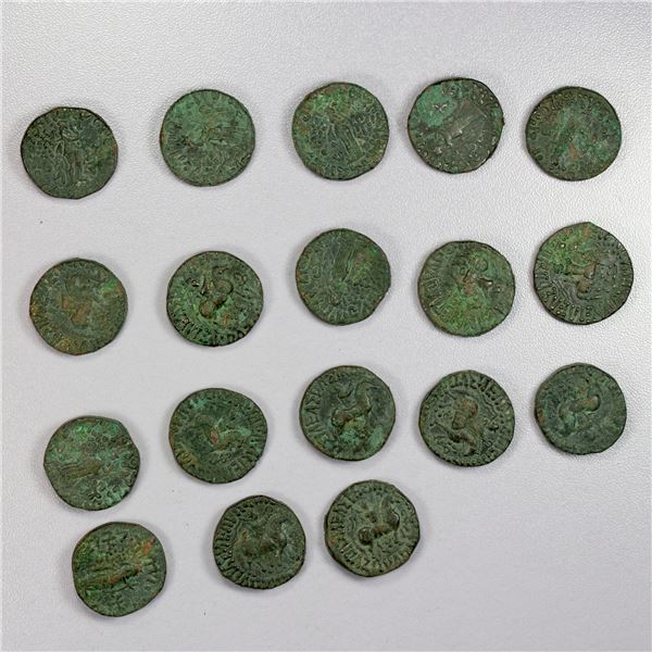 INDIA: INDO-SCYTHIAN: Aspavarma, ca. 5-35 AD, LOT of 18 BI tetradrachms