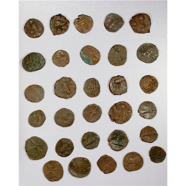 INDIA: KUSHANO-SASANIAN: LOT of 30 copper units