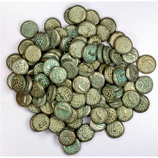INDIA: CHALUKYAS: LOT of 110 debased billon gadhaiyas