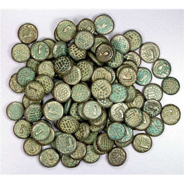 INDIA: CHALUKYAS: LOT of 110 debased billon gadhaiyas
