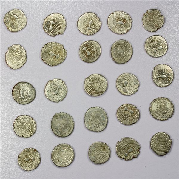 INDIA: MEDIEVAL HINDU INDIA: LOT of 25 AR gadhaiya paisa, ca. 950-1050