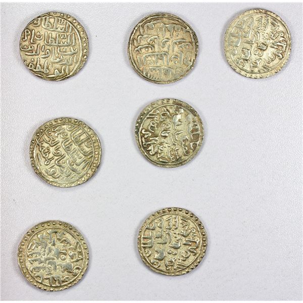 INDIA: BENGAL: LOT of 7 silver tankas