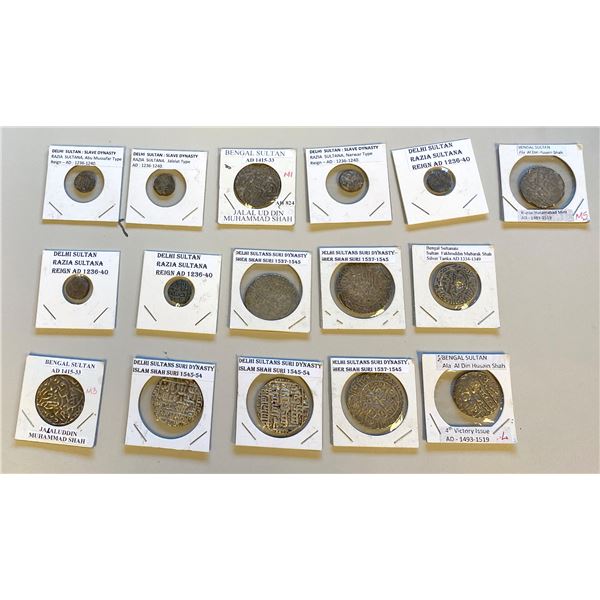 INDIA: DELHI & BENGAL: LOT of 6 billon jitals & 10 silver tankas
