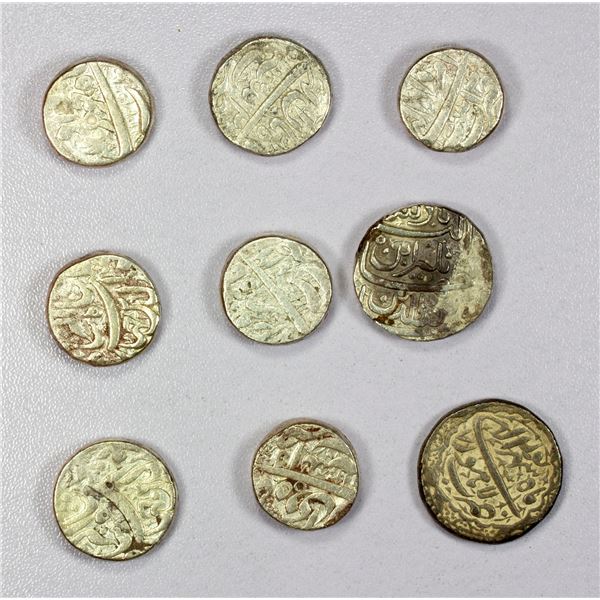INDIA: MUGHAL: Jahangir, 1605-1628, LOT of 9 silver coins