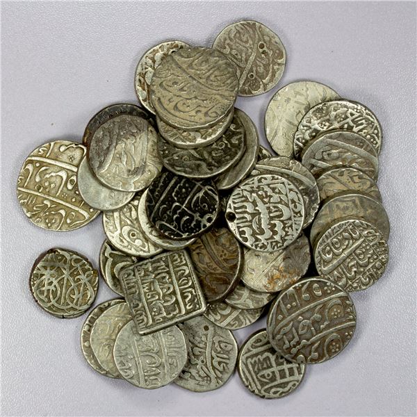 INDIA: MUGHAL: LOT of 36 silver rupees and 1 Timurid tanka